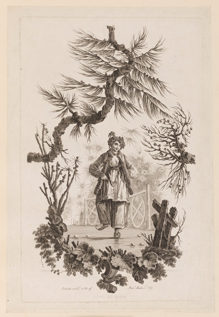 Figura bajo rama de Jean Baptiste Pillement