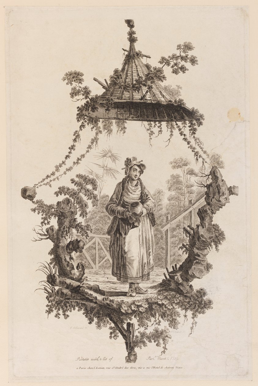 Figura Bajo el Dosel de Jean Baptiste Pillement