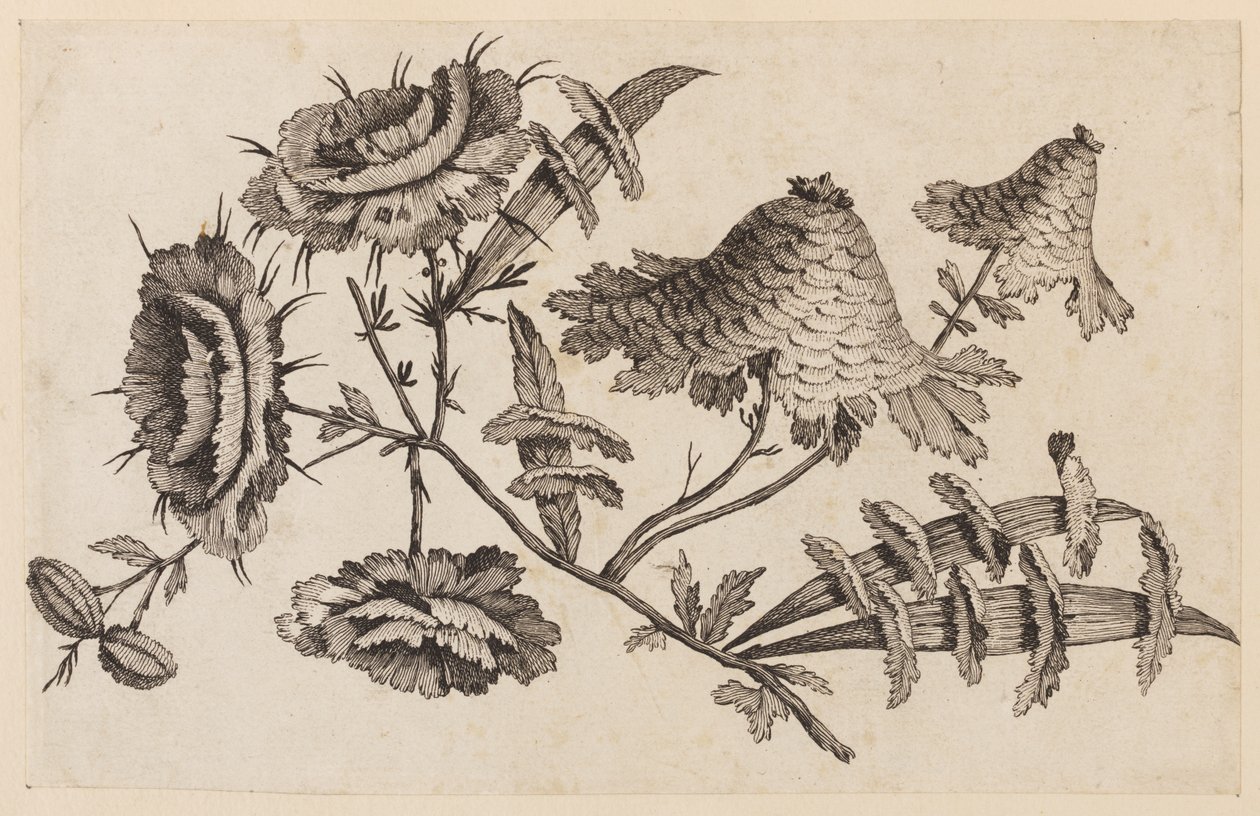Rama de flores, de "Recueil de Fleurs Chinois" de Jean Baptiste Pillement