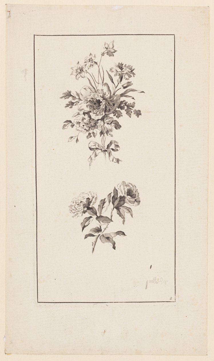 Ramas de flores, de "Diversos ramos según la naturaleza" de Jean Baptiste Pillement