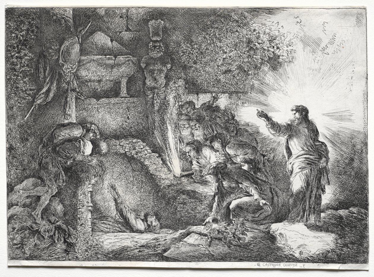 The Resurrection of Lazarus de Jean Baptiste Pillement