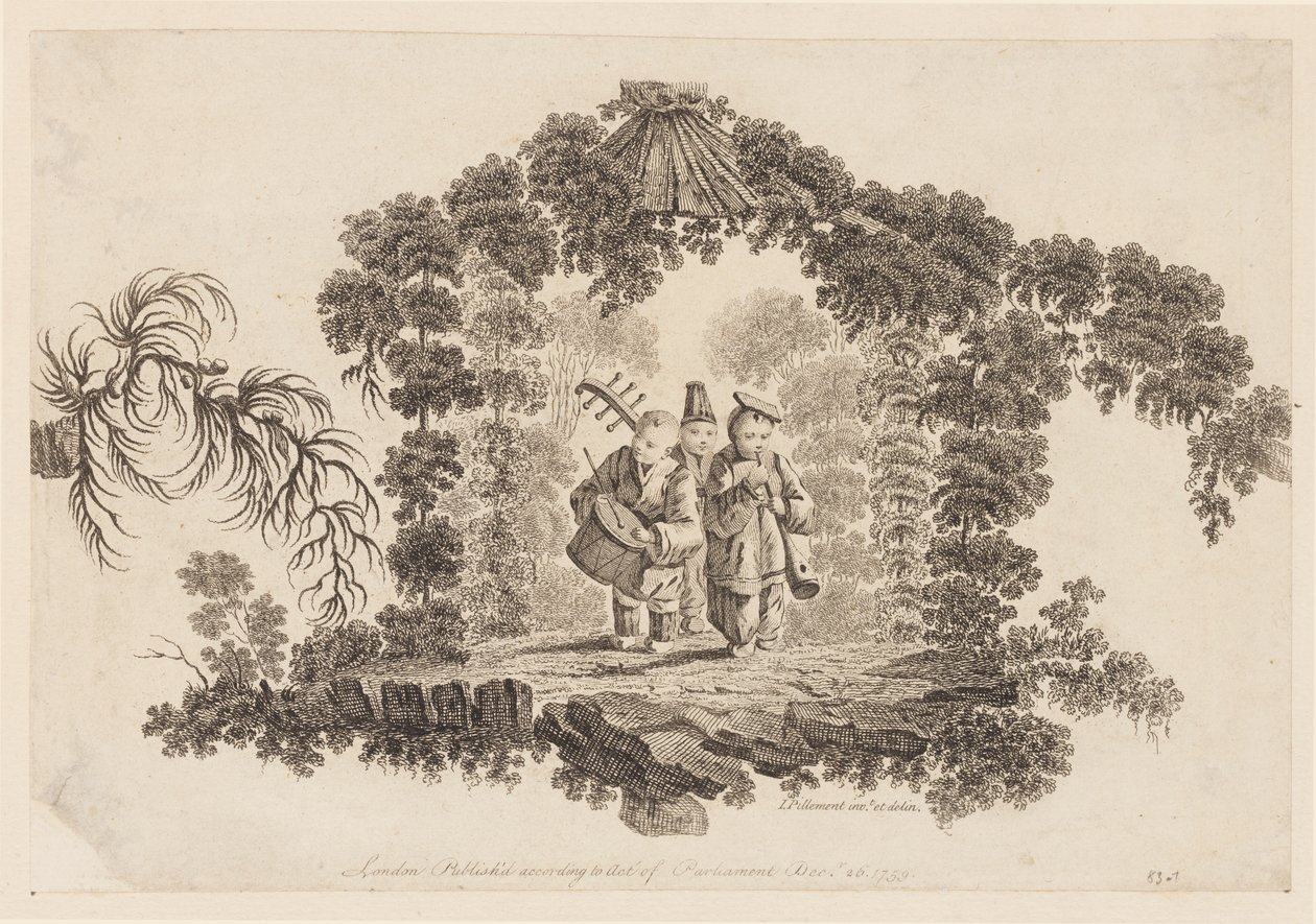 Tres Figuras Tocando Instrumentos Musicales, de "Recueil de Plusieurs Jeux d