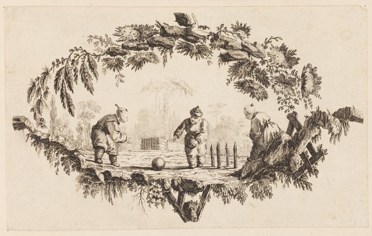 Tres Figuras Jugando con una Pelota, de "Recueil de Plusieurs Jeux d