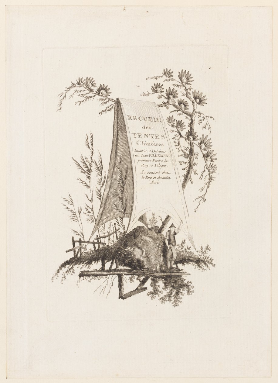 Página de título, de "Recueil des Tentes Chinoises" de Jean Baptiste Pillement