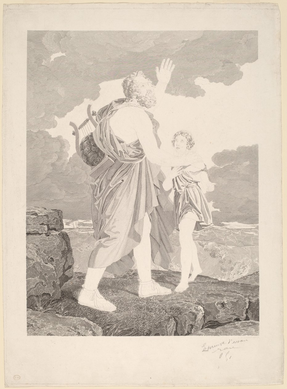 Homero ciego de Jean Baptiste Raphael Urbain Massard, after Baron François Gerard