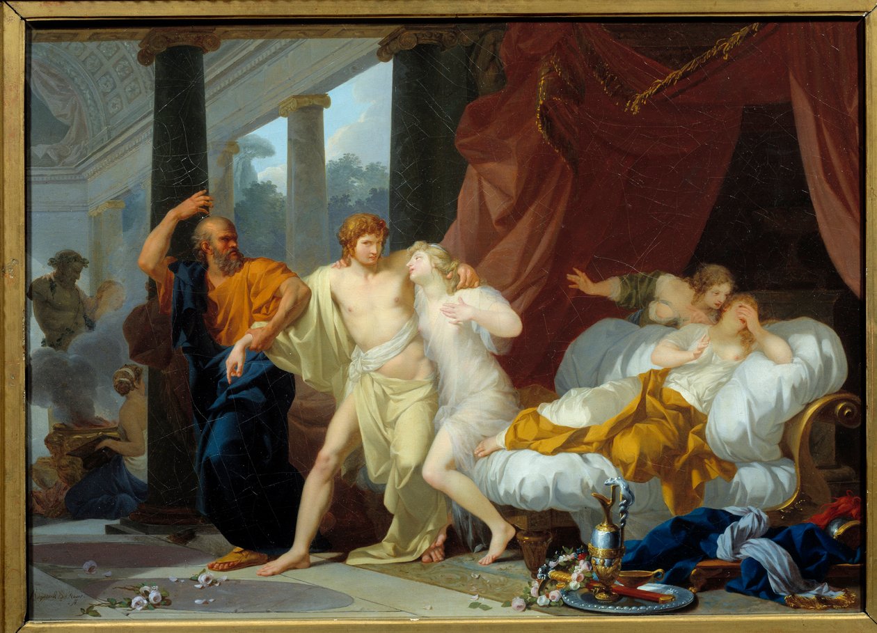 Sócrates sacando a Alcibíades del seno del placer de Jean Baptiste Regnault