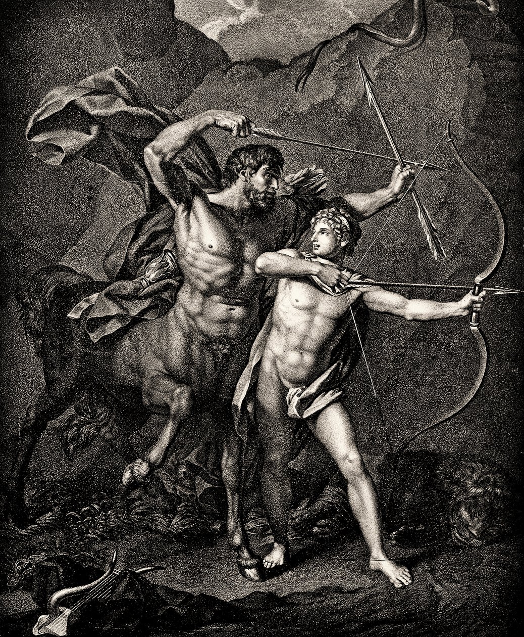 La educación de Aquiles por Quirón de Jean Baptiste Regnault