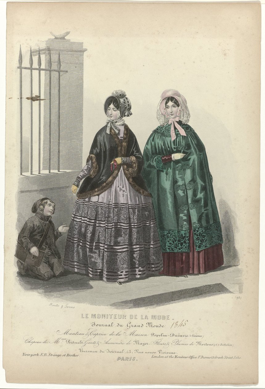 Le Moniteur de la Mode, 1845, núm. 95: Abrigo y capricho del (...) de Jean Baptiste Reville