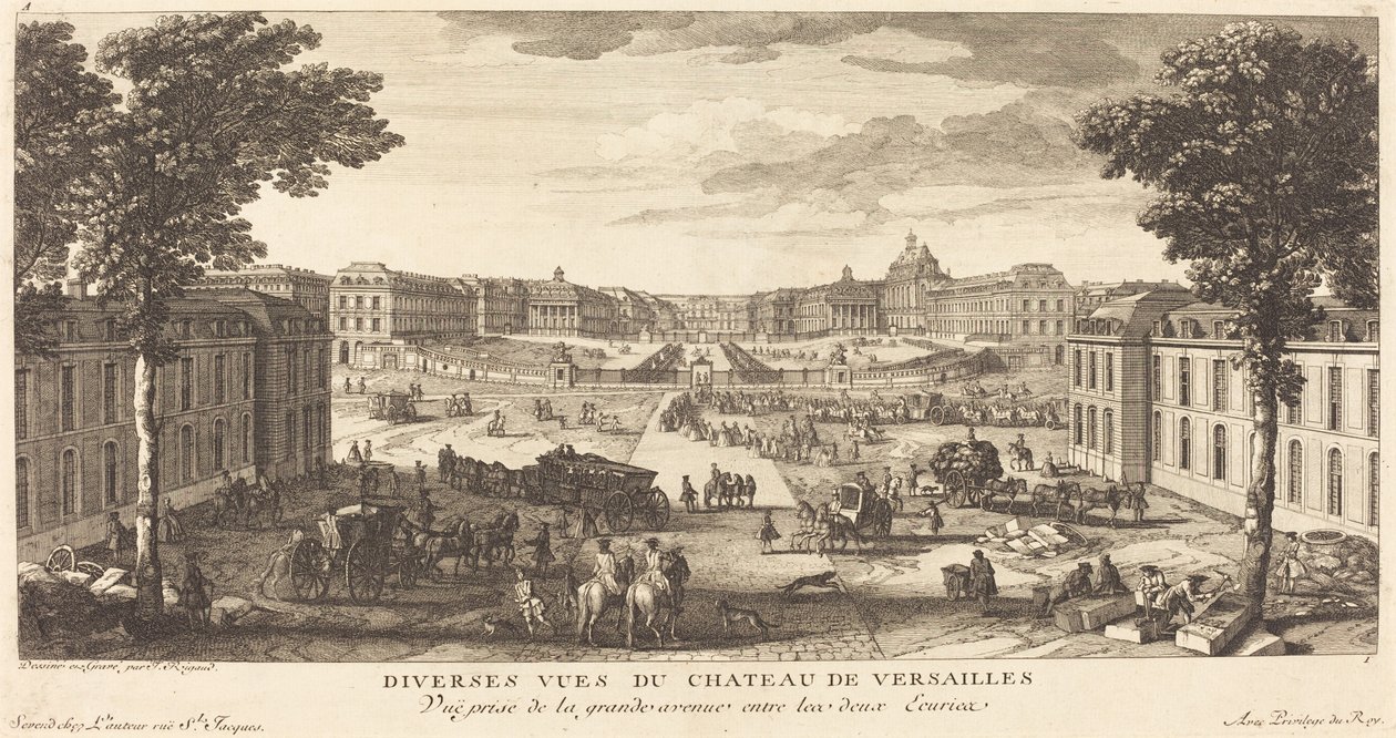 Vista Tomada de la Gran Avenida entre las dos Caballerizas de Jean Baptiste Rigaud