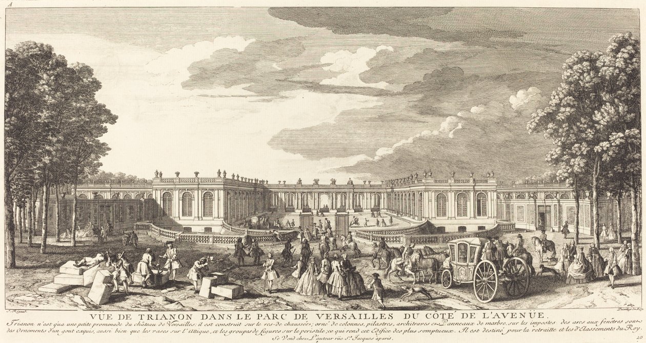 Vista de Trianon en el Parque de Versalles desde el Lado de la Avenida de Jean Baptiste Rigaud