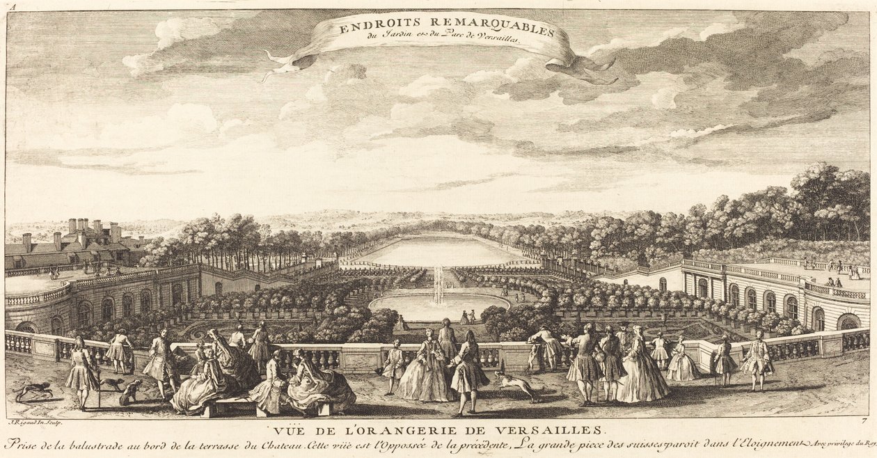 Vista de la Orangerie de Versalles de Jean Baptiste Rigaud