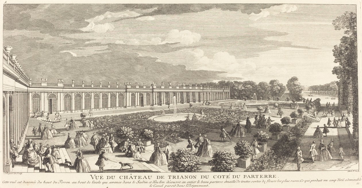 Vista del Castillo de Trianon desde el lado del Parterre de Jean Baptiste Rigaud