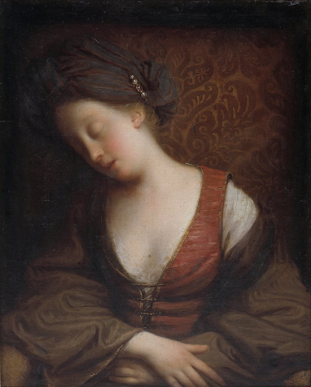 Mujer joven durmiendo de Jean Baptiste Santerre