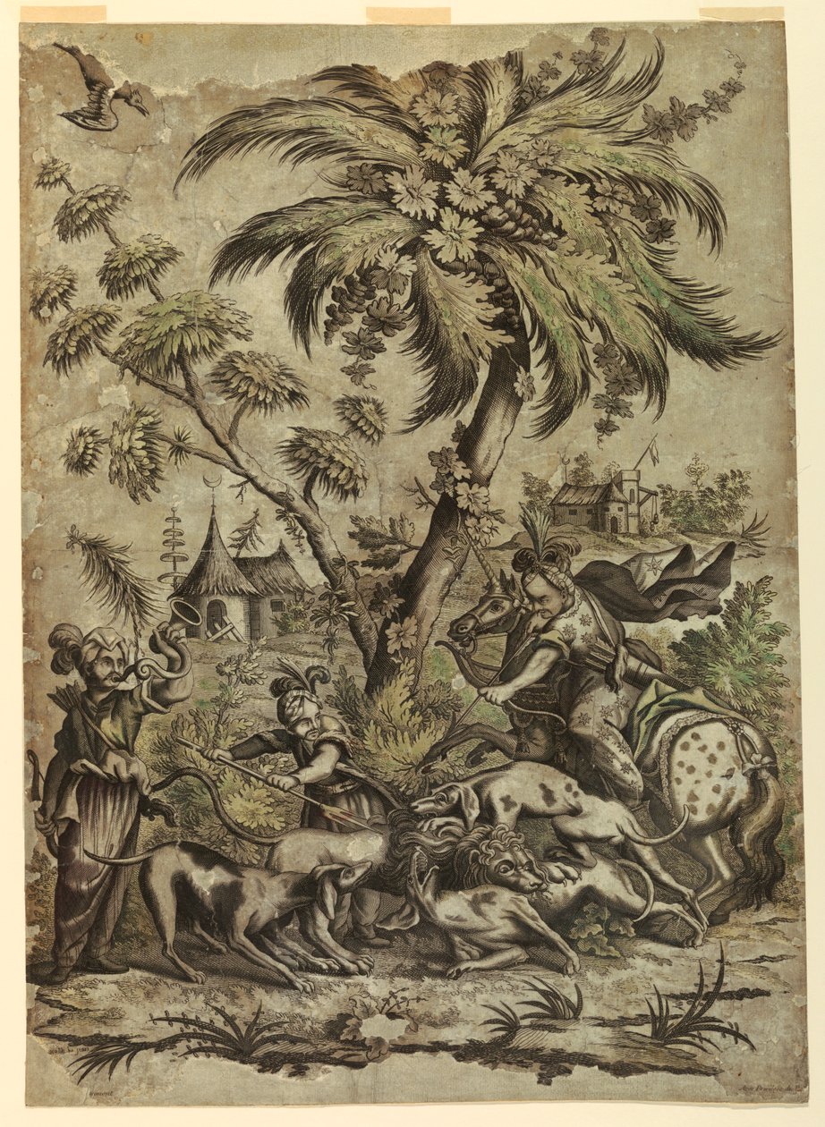 Caza de Leones de Jean Baptiste Scotin I