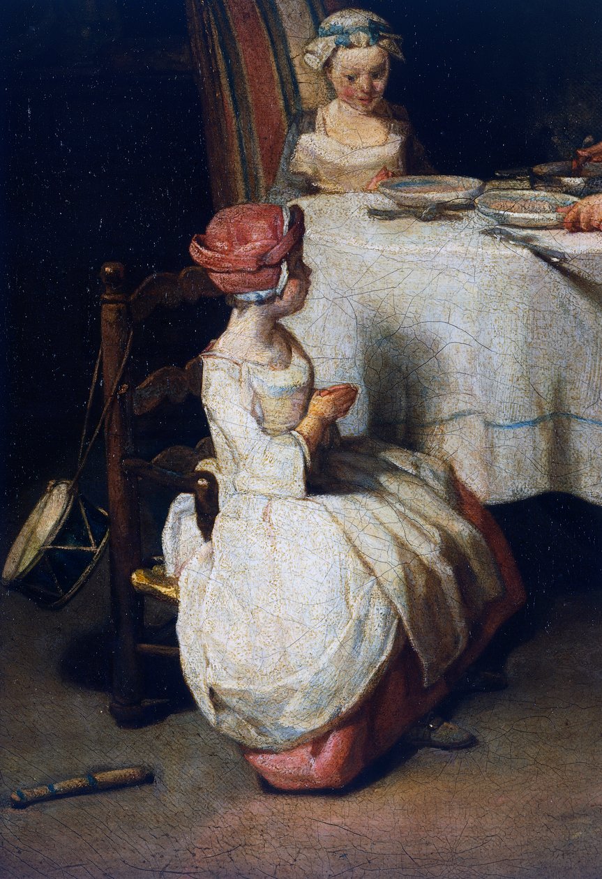 Le Benedicite, c.1740 (detalle) de Jean Baptiste Simeon Chardin