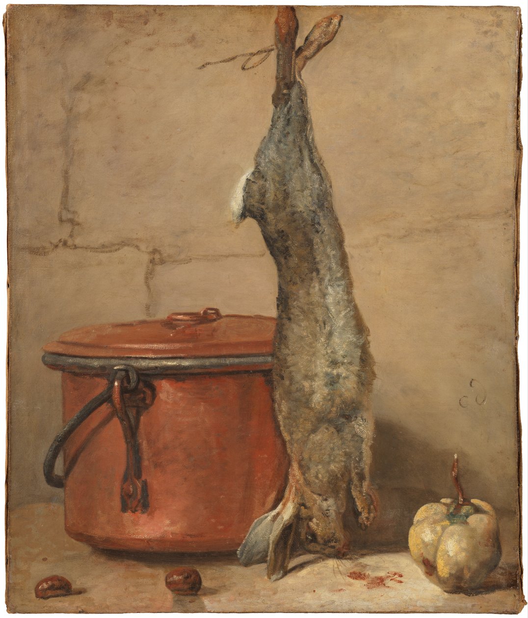 Conejo y olla de cobre, c.1739-40 de Jean Baptiste Simeon Chardin