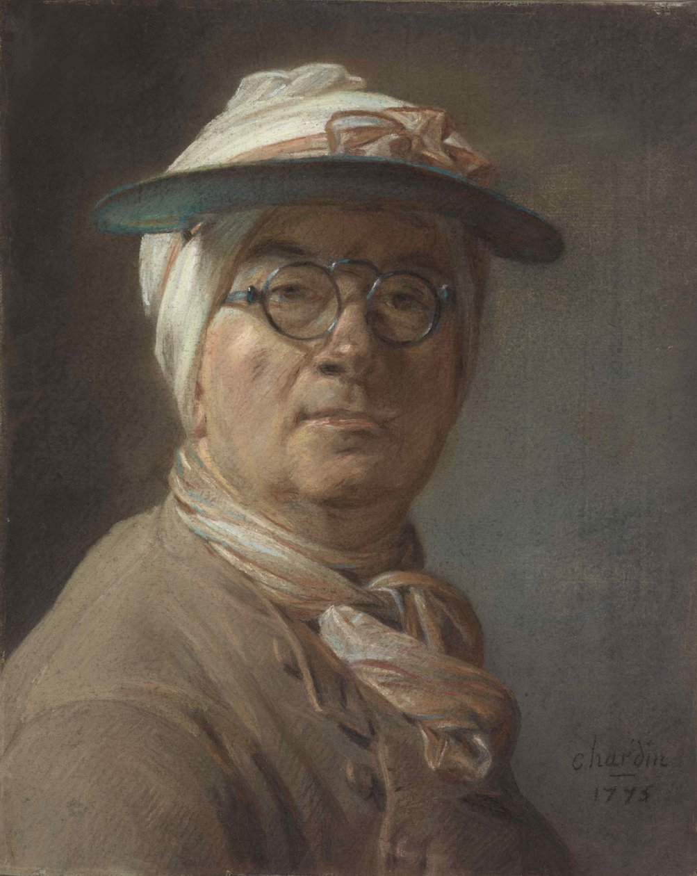 Autorretrato con visera, 1775 de Jean Baptiste Simeon Chardin