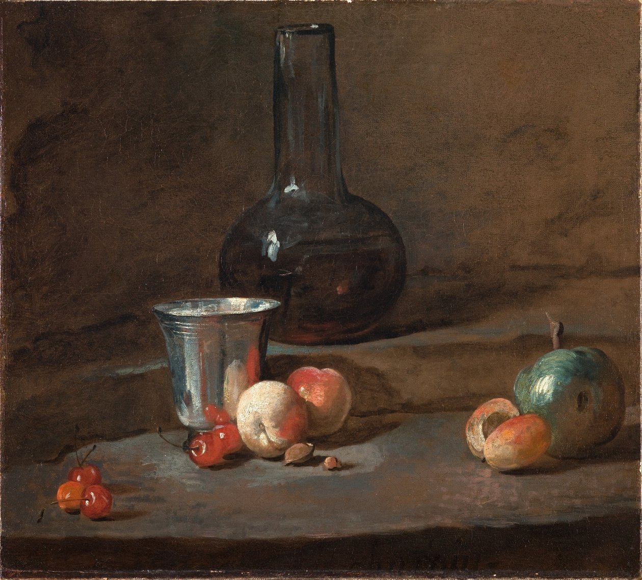 La copa de plata, c.1728 (óleo sobre lienzo) de Jean Baptiste Simeon Chardin