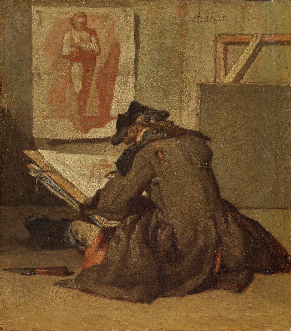 Joven estudiante dibujando de Jean Baptiste Simeon Chardin