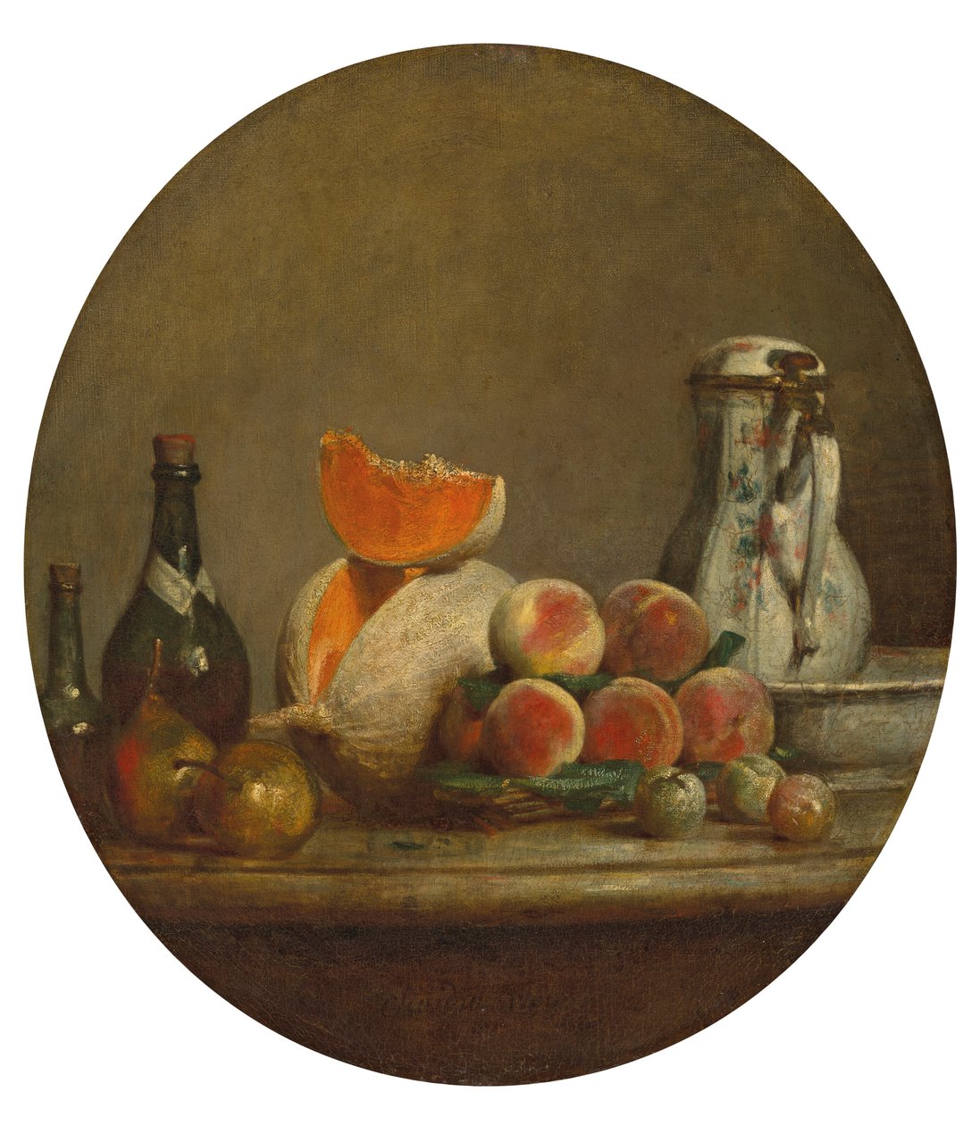 En francés:  Le Melon entamé El melón en rodajas de Jean Baptiste Simeon Chardin