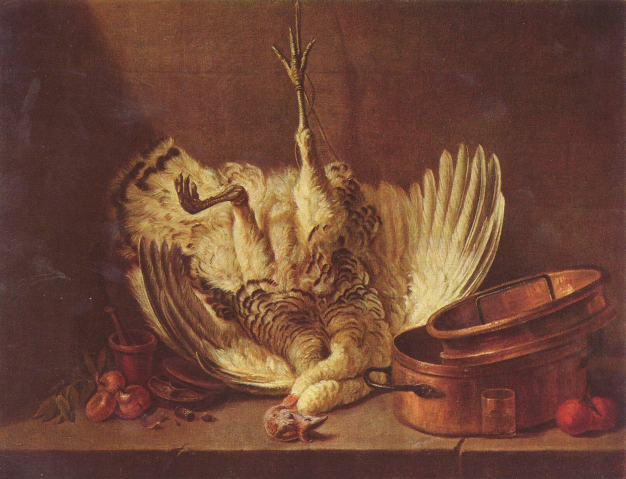 Bodegón con pavo colgado de Jean Baptiste Simeon Chardin