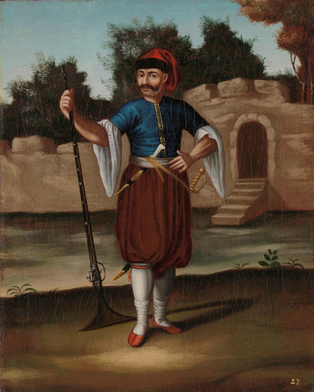 Soldado albanés de Jean Baptiste Vanmour (workshop of)
