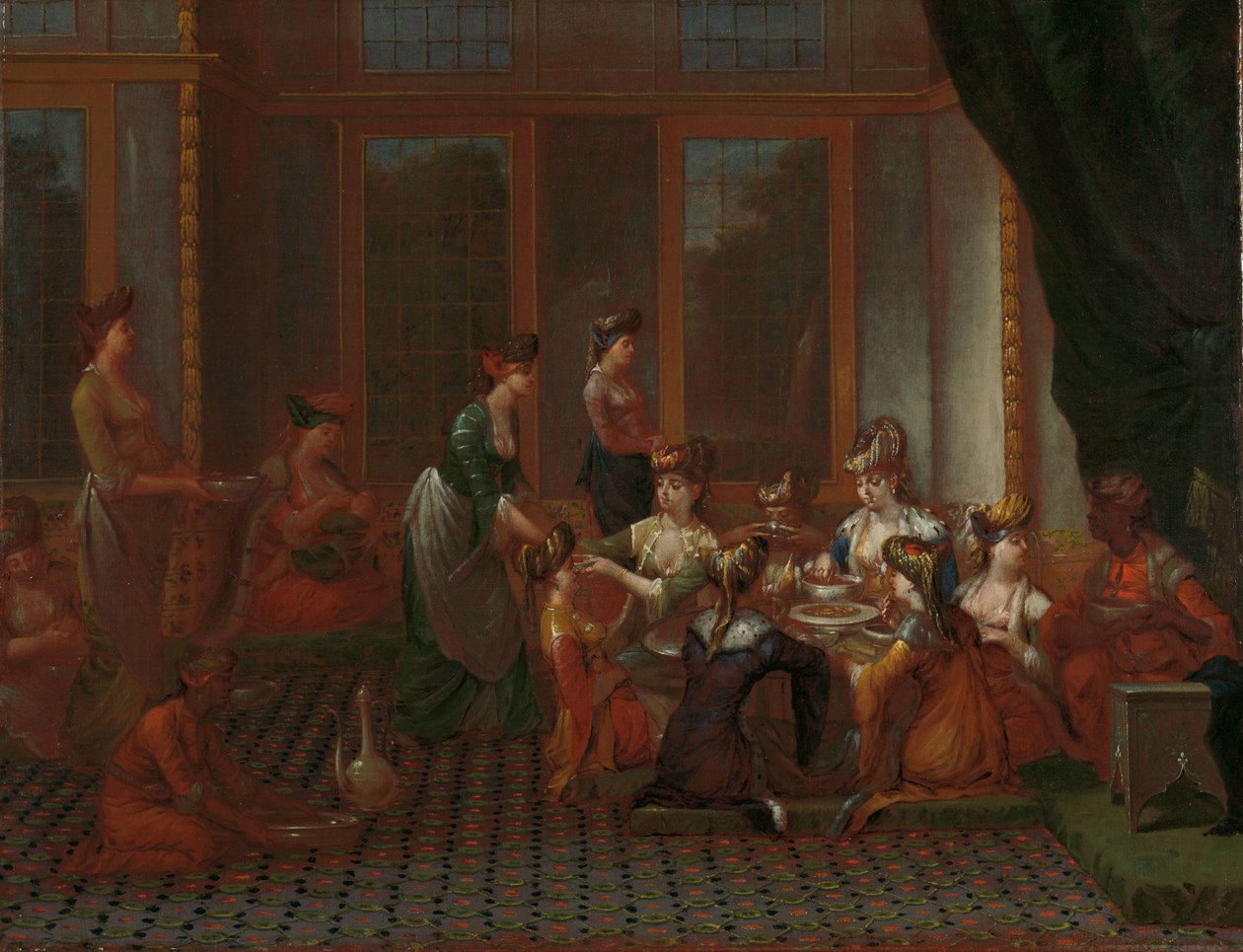 Banquete de mujeres turcas distinguidas de Jean Baptiste Vanmour