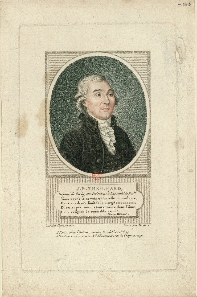 Retrato de Jean-Baptiste Treilhard 1742-1810, c. 1790 de Jean Baptiste Verite