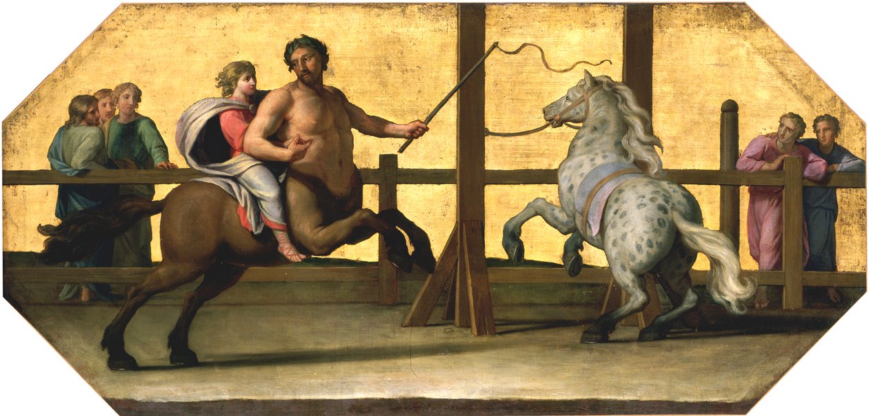 La educación de Aquiles: La lección de equitación, siglo XVII de Jean Baptiste de Champaigne