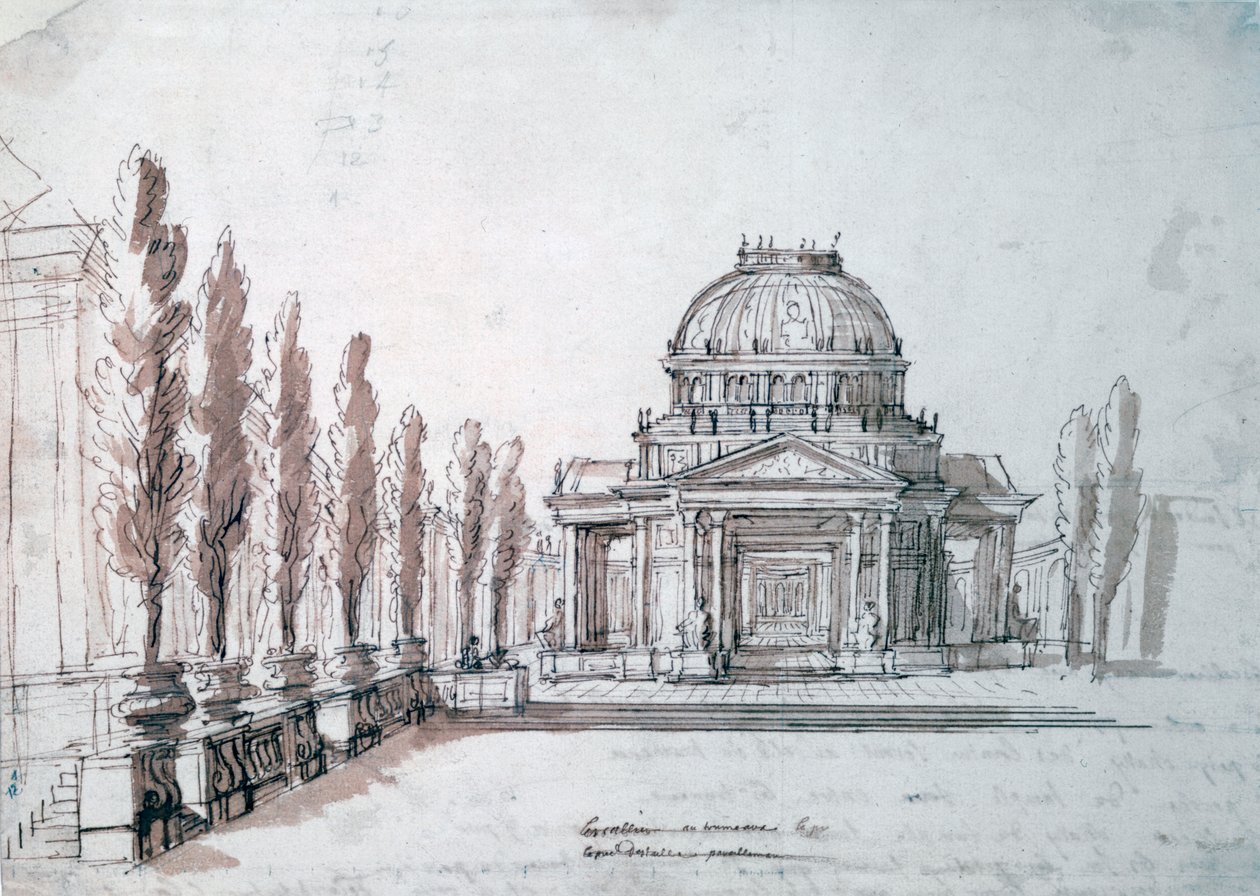 Templo de Apolo, para la ópera Aquiles y Políxena de Jean Berain, Jean Baptiste Lully