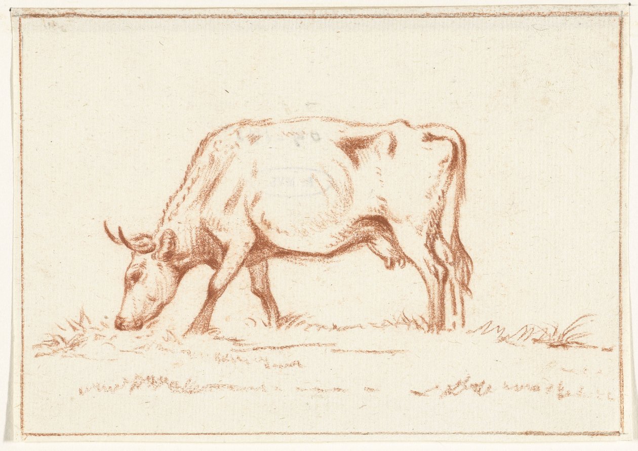 Vaca pastando, a la izquierda de Jean Bernard