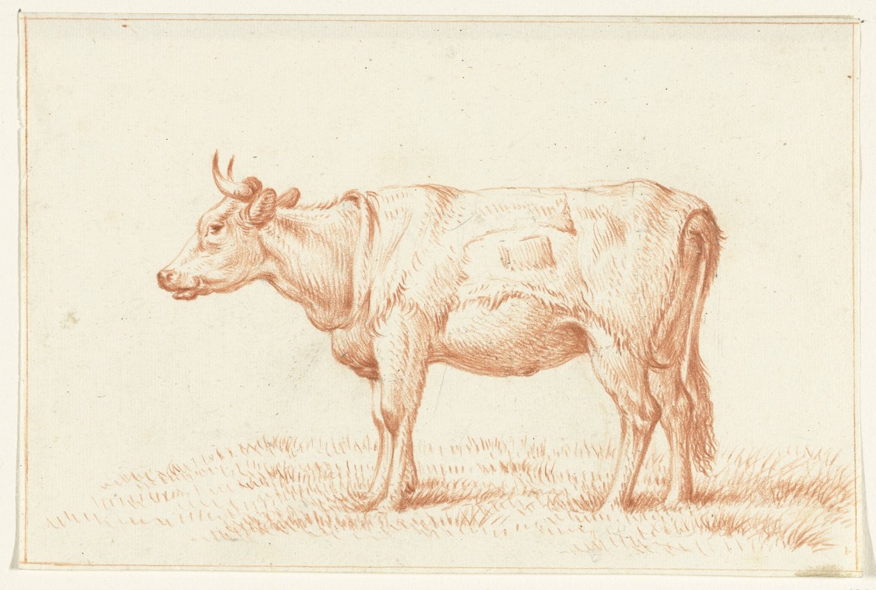 Vaca de pie, a la izquierda de Jean Bernard