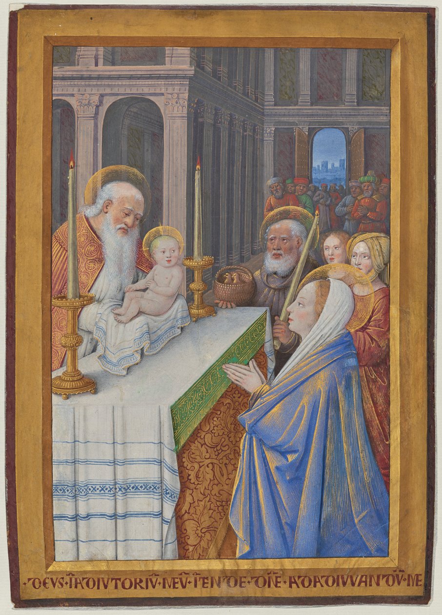 Die Darstellung im Tempel de Jean Bourdichon