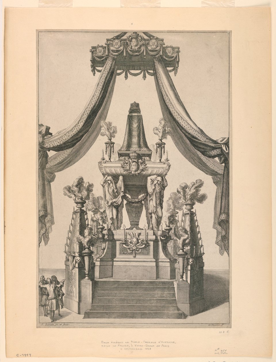 Catafalco de María Teresa de Austria, Notre Dame, París de Jean Bérain, the Elder
