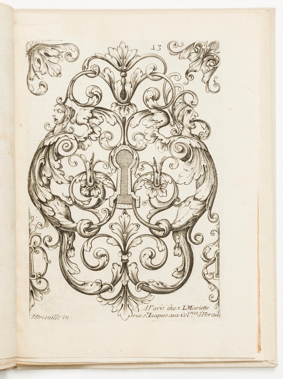 Placa 13, de varios diseños para cerrajeros de Jean Bérain the Elder
