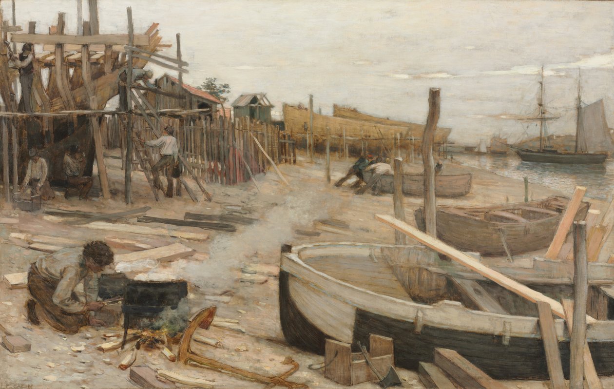 El astillero, c.1875 de Jean Charles Cazin