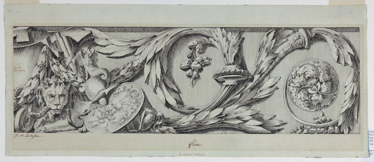 Dibujo, Friso con Rinceau, 1775-80 de Jean Charles Delafosse