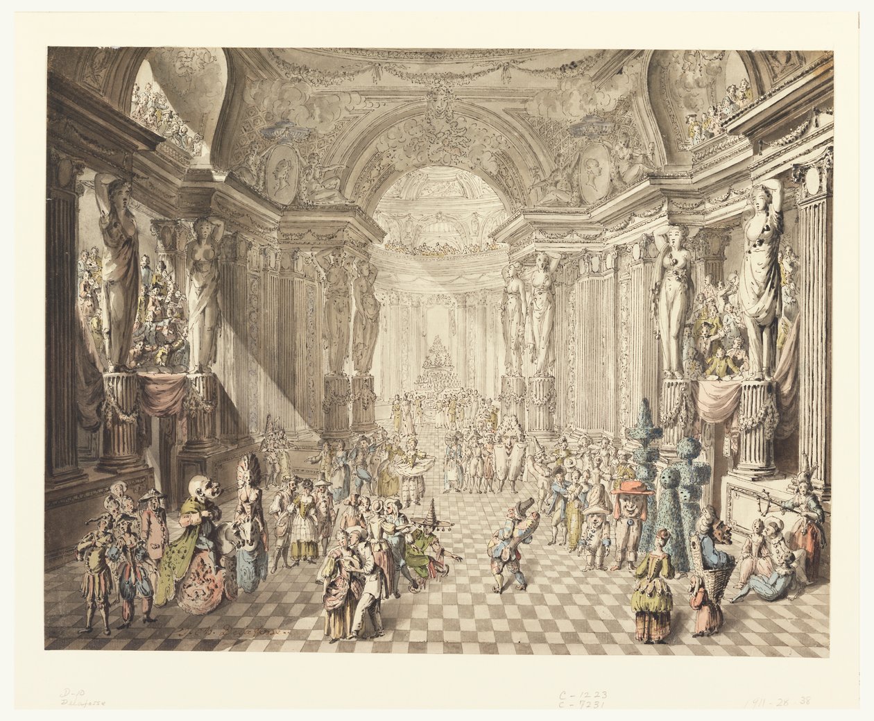 Vista de un Baile de Máscaras de Jean Charles Delafosse