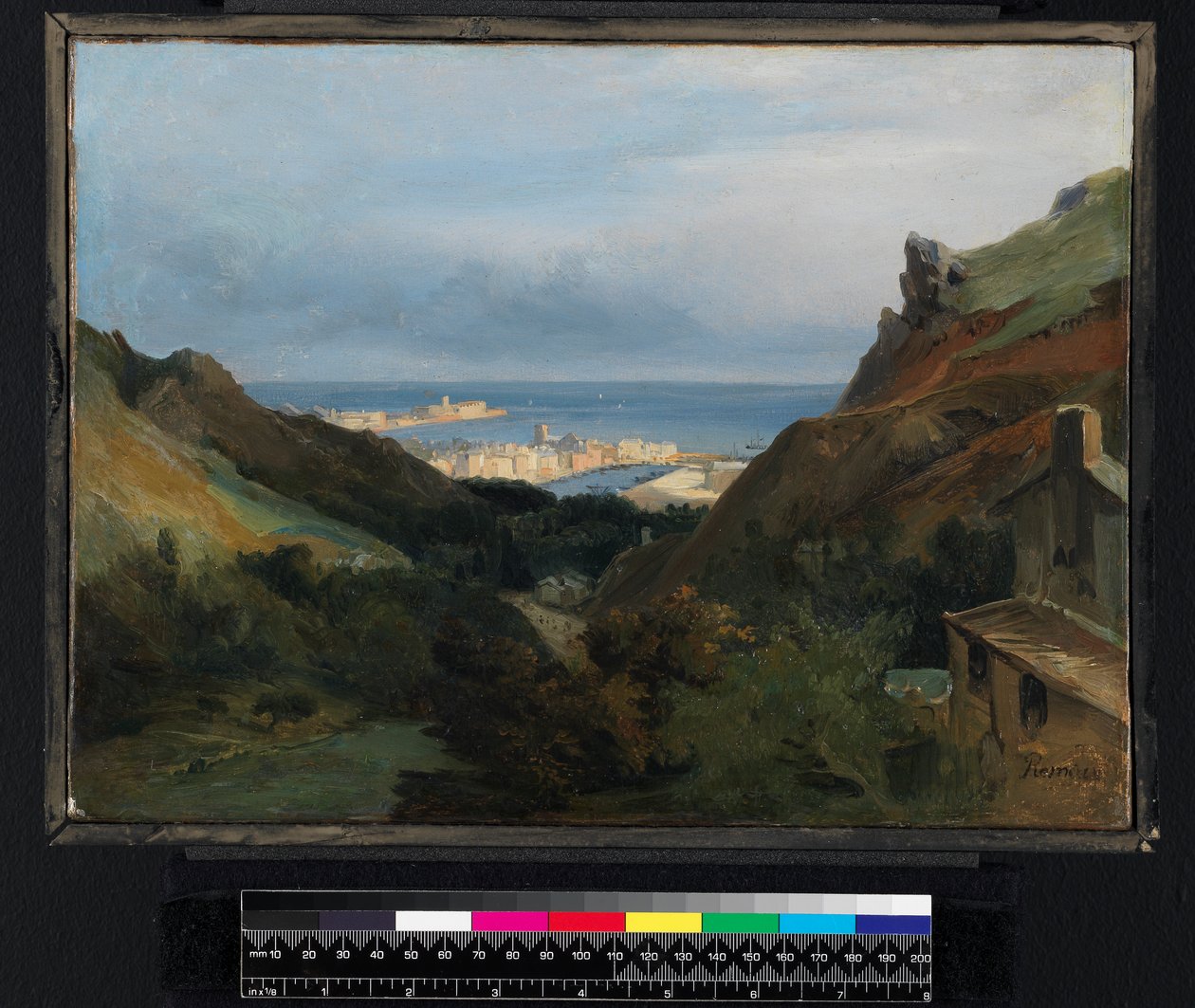 Paisaje italiano con vista de un puerto, antes de 1875 de Jean Charles Joseph Rémond
