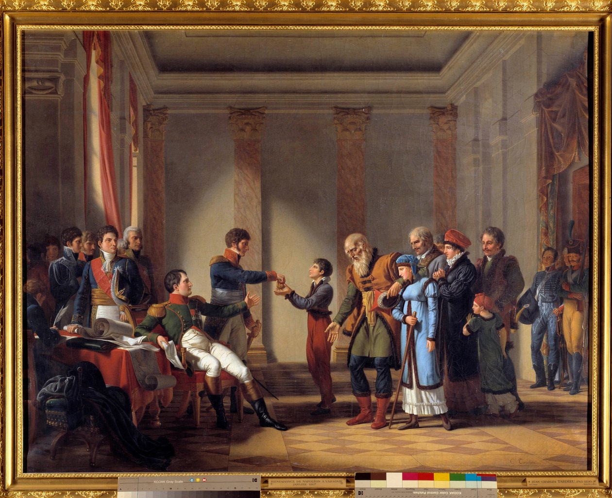 Caridad del Emperador Napoleón I durante la campaña polaca en enero de 1807 de Jean Charles Tardieu