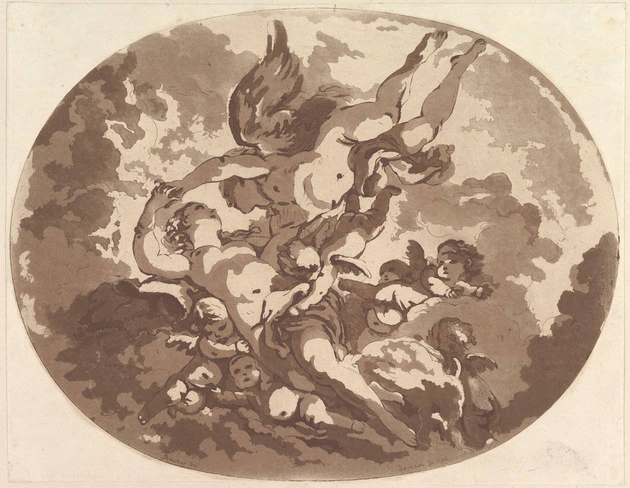 Venus y Cupido, 1766 de Jean Claude Richard Saint Non