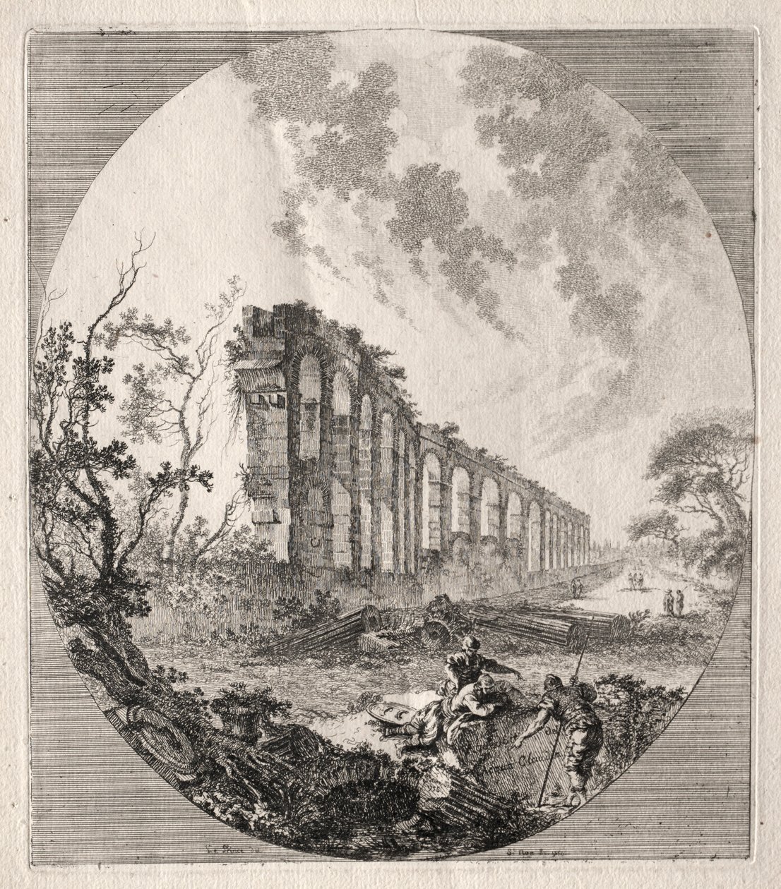 Ruinas Antiguas: Acueducto Antiguo, 1756 de Jean Claude Richard de Saint Non