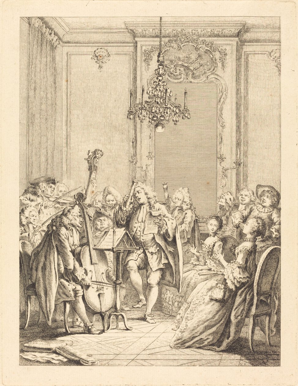 El concierto de Jean Claude Richard de Saint Non after Hubert François Gravelot