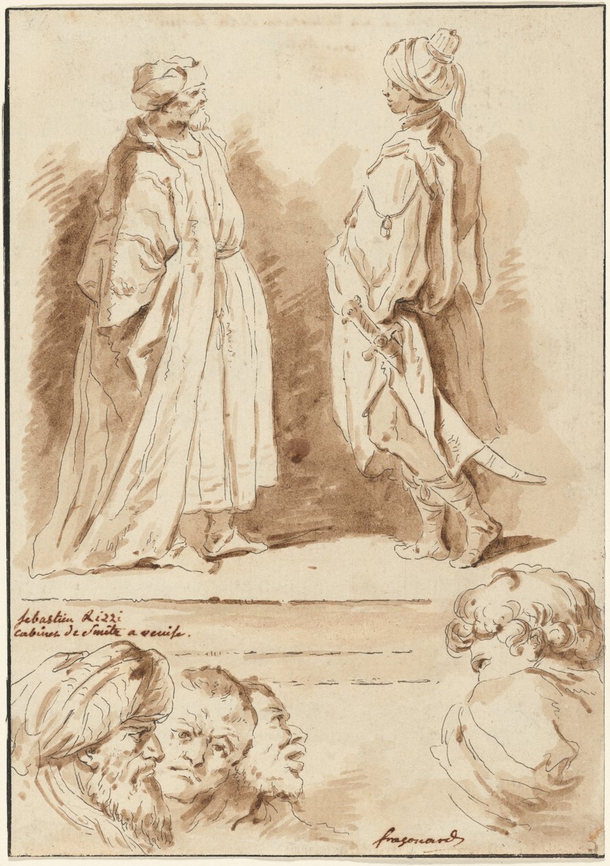(detalle) de Jean Claude Richard de Saint Non after Jean Honoré Fragonard after Sebastiano Ricci