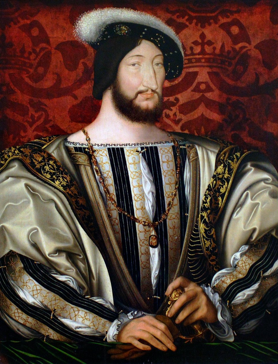 Retrato de Francisco I 1494-1547, Rey de Francia, Duque de Bretaña, Conde de Provenza, ca 1530 de Jean Clouet