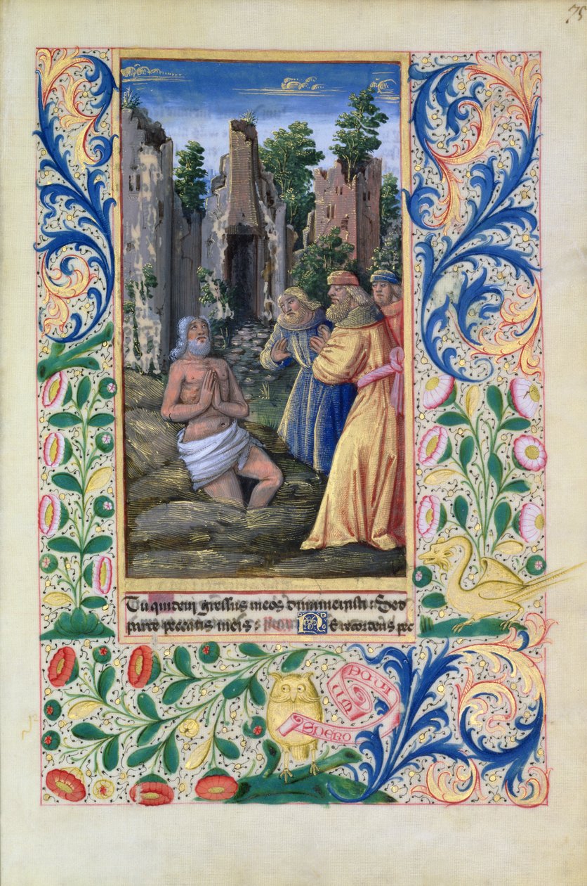 Escena de Bautismo, de las Horas de Luis de Orleans, 1469 de Jean Colombe