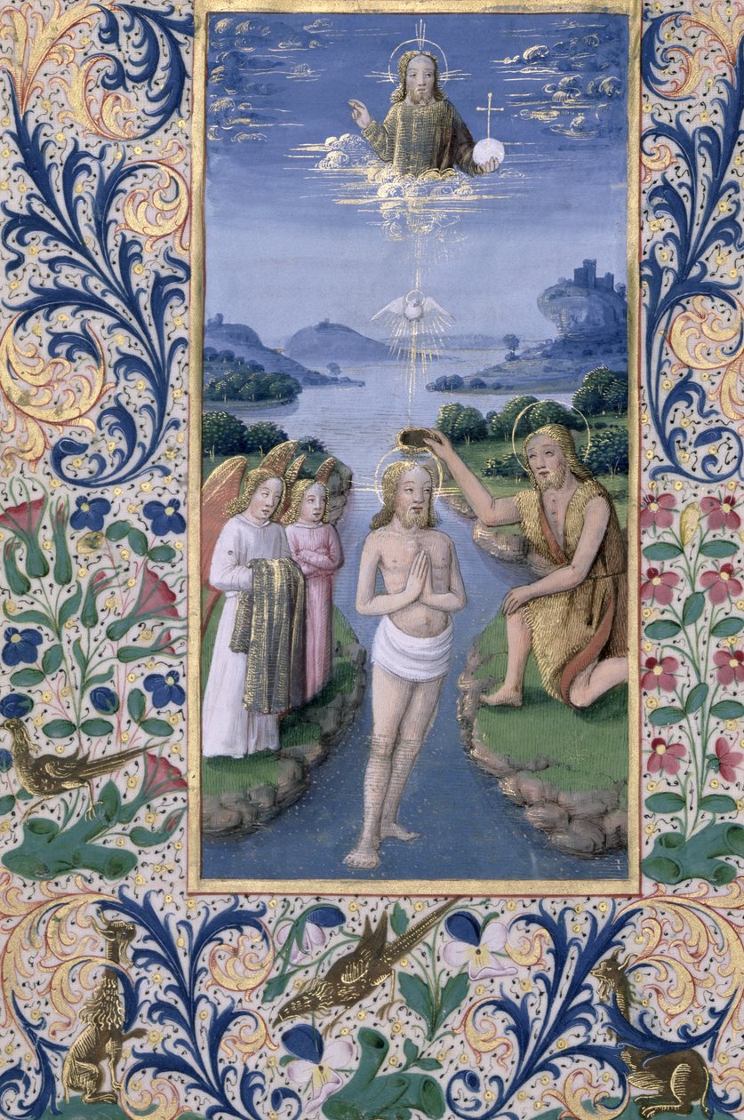 Ms Lat. Q.v.I.126 f.88v Bautismo de Cristo, del 