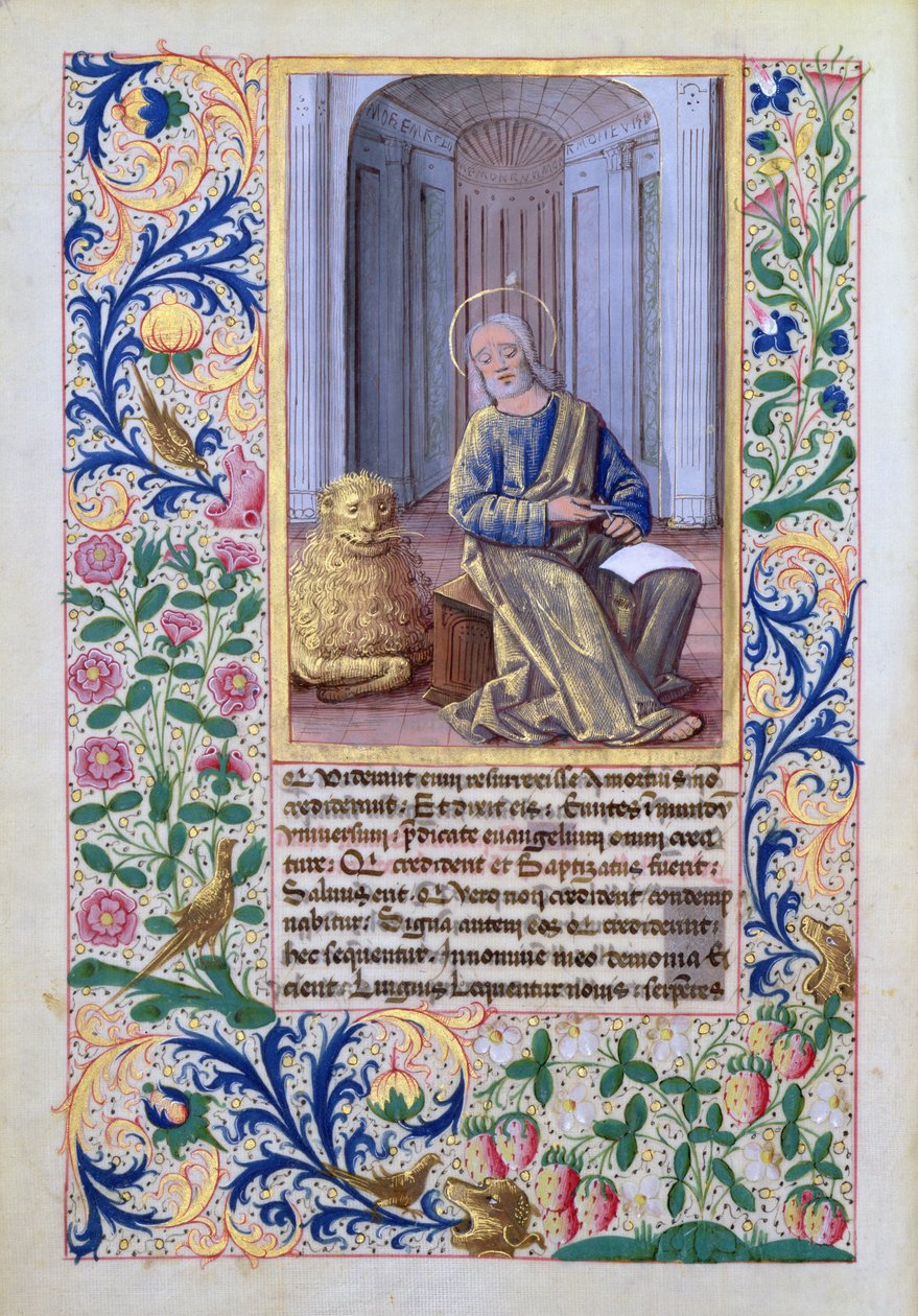 San Marcos, del Libro de Horas de Luis de Orleans, 1469 de Jean Colombe