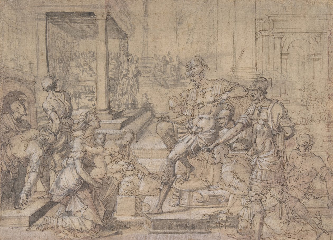 Amya solicitando a Fausto la custodia de San Mamas, ca. 1543 de Jean Cousin