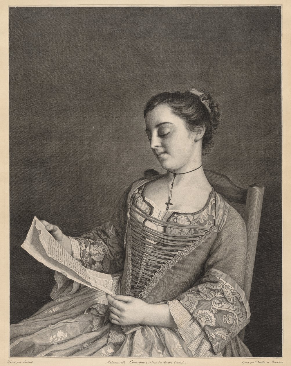 Mademoiselle Lavergne leyendo de Jean Daullé